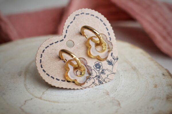 Anneaux d'oreilles Fleurs Jaunes