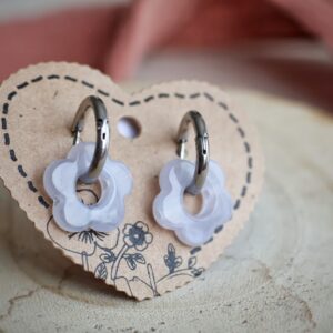 Anneaux d'oreilles Fleurs grises