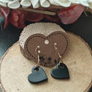 Boucles d'oreilles Cœur Noir