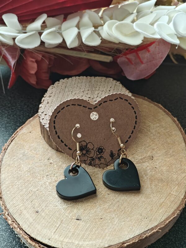 Boucles d'oreilles Cœur Noir