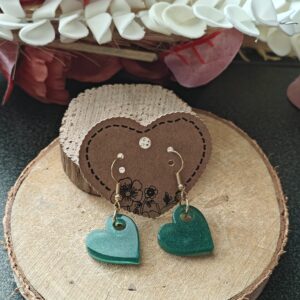 Boucles d'oreilles Cœur Vert