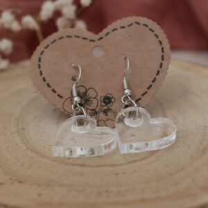 Boucles d'oreilles Cœur transparent