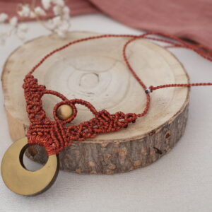 Collier macramé et perle