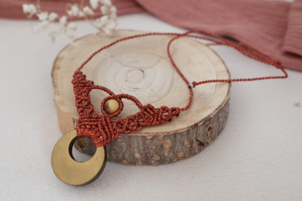 Collier macramé et perle