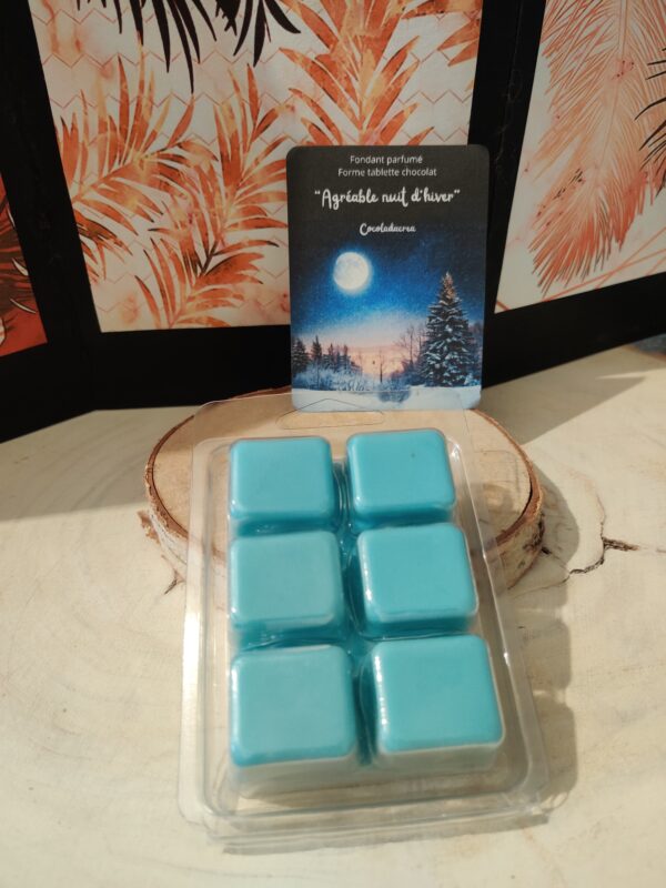 Tablette fondant carreaux de chocolat "Agréable nuit d'Hiver"