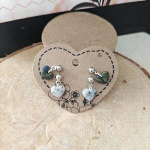 2 Paires Boucles d'oreilles cœur