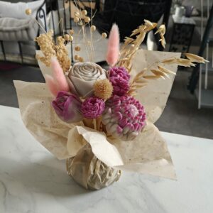Bouquet de fleur, bougie parfumée
